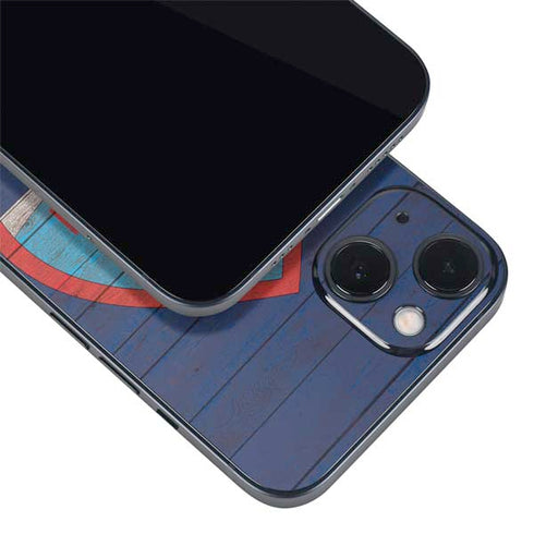 Guam Flag Dark Wood iPhone 14 Plus Skin
